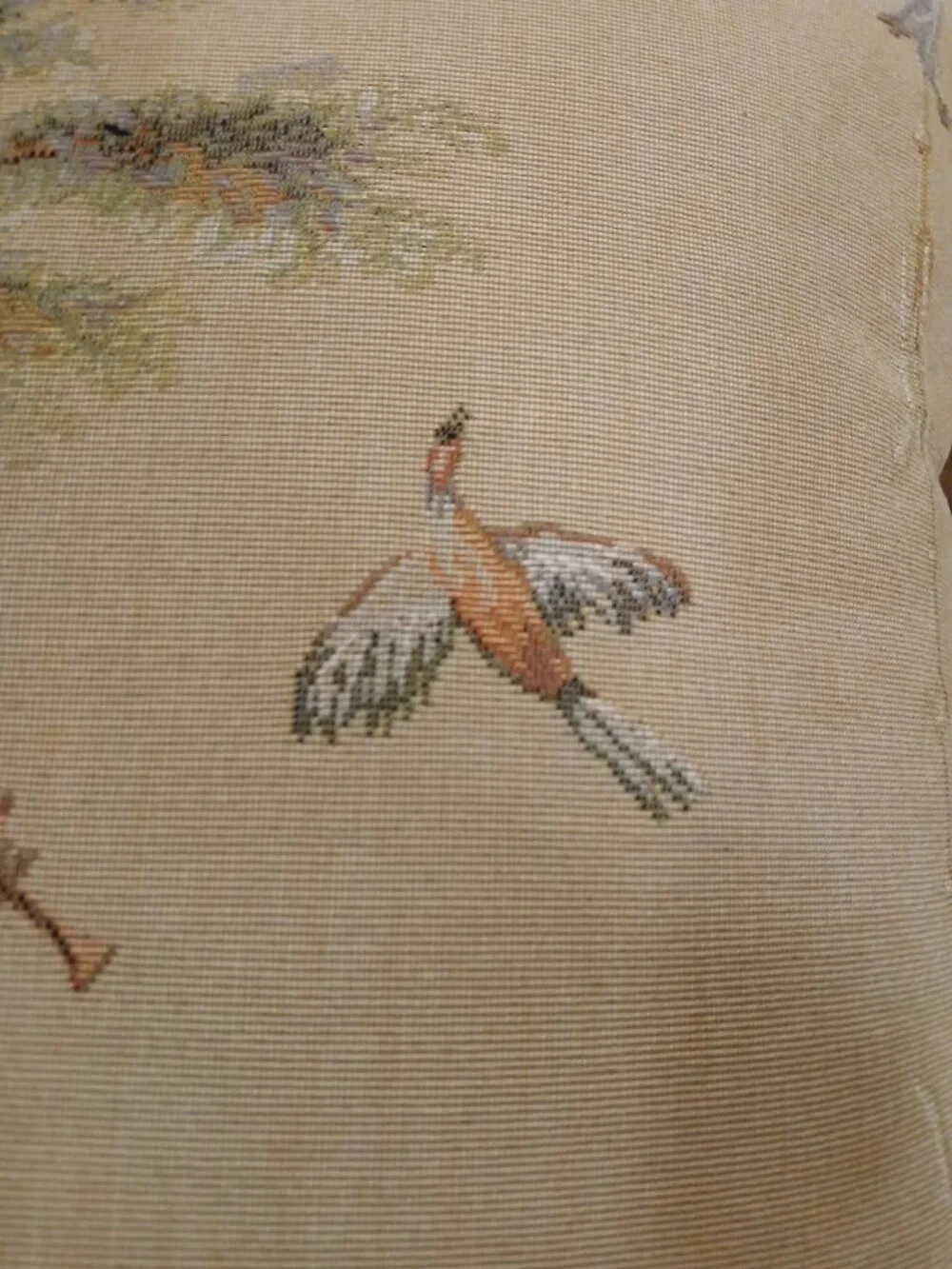 Vtg Tapestry Throw Pillow